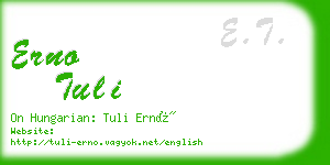 erno tuli business card